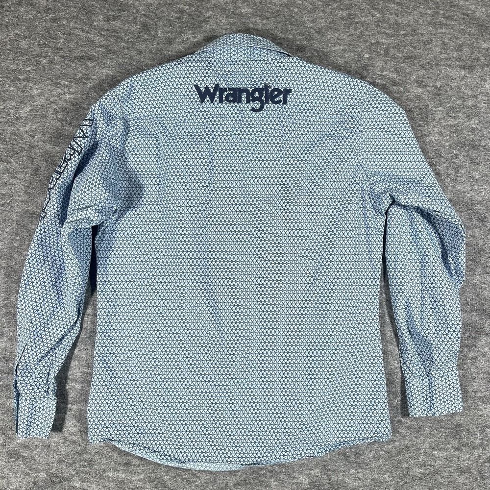 Wrangler Shirt Youth Boys XL Western Cowboy Embroidered Logo Pearl Snap - Picture 13 of 14